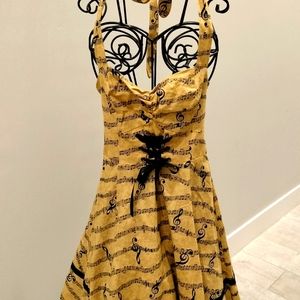 Women's Hot Topic Music Notes Halter Dress